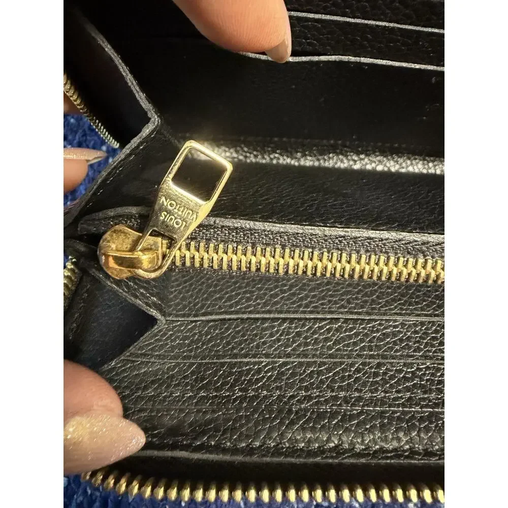 Louis Vuitton Clemence Wallet One Size Black Empreinte Monogram Zip Around